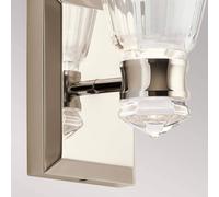 Quintiesse Aplique de pared LED Kayva, IP44, 1 luz, níquel pulido