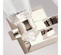 Quintiesse Aplique de pared LED Kayva, IP44, 2 luces, níquel pulido