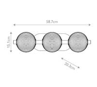 Quintiesse Aplique de pared LED PALMAS dorada/gris humo Ancho 59 cm 3 luces IP44