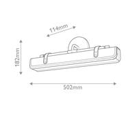 Quintiesse Aplique de pared LED VALISE, marrón/latón antiguo, 50 cm, cuero sintético