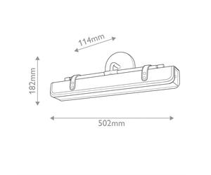 Quintiesse Aplique de pared LED VALISE, marrón/latón antiguo, 50 cm, cuero sintético EC:EPREL:2318032