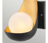 Quintiesse Aplique Ren, 1 luz, negro/oro True