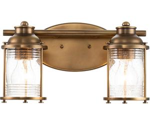Quintiesse Ashland Bay lámpara de pared 2x60 W latón QN-ASHLANDBAY2-NBR-BATH