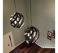 Quintiesse Lámpara colgante Blacksmith, Ø 66 cm, negra, 5 luces, IP44