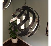 Quintiesse Lámpara colgante exterior Blacksmith, Ø 66 cm, negra, 5 luces