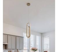 Quintiesse Lámpara colgante LED DENMARK, dorado cepillado, Ø 21 cm, metal EC:EPREL:2198834