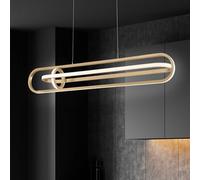 Quintiesse lámpara colgante LED DENMARK, dorado cepillado, longitud 107 cm, metal EC:EPREL:2198839