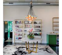 Quintiesse Lámpara colgante Nula, atado, blanco/oro, 15 luces