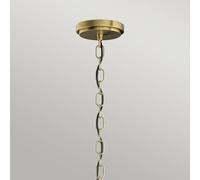 Quintiesse Lámpara colgante Roux, elementos de vidrio latón