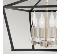 Quintiesse Lámpara colgante Stinson, negro/cromo, 4 luces