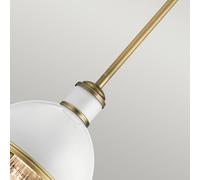 Quintiesse Lámpara colgante Tollis, latón/blanco, 1 luz, Ø 20,4cm