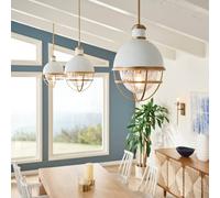 Quintiesse Lámpara colgante Tollis, latón/blanco, 1 luz, Ø 40,8cm