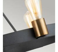 Quintiesse Lámpara de araña Silas, negro, 6 luces, Ø72,3cm