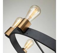 Quintiesse Lámpara de araña Silas, negro, 8 luces, Ø 82,9cm