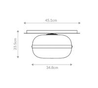 Quintiesse Lámpara de techo NOTTINGHAM, latón antiguo, Ø 35 cm, cristal/metal