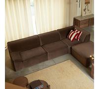 Quinto - Sofá rinconera derecho modular en tela marrón, 3-4 plazas H 73 x B 315 x T 185 cm