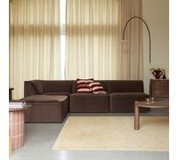 Quinto - Sofá rinconera izquierdo modular en tela marrón, 3-4 plazas H 73 x B 285 x T 194 cm
