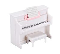 Quintrost Mini Adornos de Piano con Taburete, 1:12, decoración de casa de muñecas, Juego de Muebles, Modelo de Piano simulado, Accesorios de Juguete, decoración de Muebles de jardín