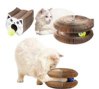 Quintrost Rascador para Gatos Magic Organ Interactivos, Interior Plegable Rascador con Bola Campana, Cat Scratching Board Interactivo Juguete para Gatos y Gatitos