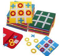 quiodok 15 Piezas Tic TAC Toe para Niños Juego Tres En Raya Fieltro Juego, Tic TAC Toe Juego de Mesa para Niños, para Familiares Regalos De Fiesta Cumpleaños Juguetes Educativos