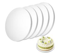 quiodok 5 Piezas Cake Board 25 cm Tableros Redondos de 10 pulgadas Bandeja Carton para Tartas Base para Tartas para Bodas Fiestas de Cumpleaños Decoración de Pasteles