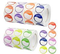 Quiodok Etiquetas Circulares de Alimentos para la Semana Completa - Días de la Semana, 500 por Rollo (Todos los 7 Días Incluidos)