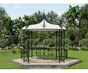 Quiosco de jardín de metal estilo forja D300 x Alt. 305 cm - Verde - TILCARA