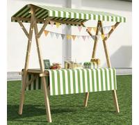 Quiosco de Mercado para Exteriores con Toldo, Expositor Portátil De Alimentos, Puesto Fácil De Armar para Mercados De Agricultores, Ferias, Venta Callejera Y Tiendas Emergentes(Green,L 150cm/59.1in)