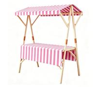 Quiosco de Mercado Plegable con Toldo, Stand De Mercado Portátil, Carrito De Comida para Negocio Mercados Festivales Ferias Artesanales Y Tienda Pop-Up(Pink,L 120cm/47.2in)