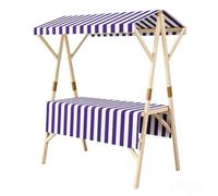 Quiosco de Mercado Plegable con Toldo, Stand De Mercado Portátil, Carrito De Comida para Negocio Mercados Festivales Ferias Artesanales Y Tienda Pop-Up(Blue,L 120cm/47.2in)