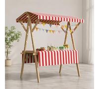 Quiosco de Mercado Plegable Madera Ligero para Ferias, Mostrador De Madera para Mercados De Agricultores, Vendedores Ambulantes, Ferias De Artesanías Y Tiendas Temporales(Red,L 150cm/59.1in)
