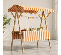 Quiosco de Mercado Plegable Madera Ligero para Ferias, Mostrador De Madera para Mercados De Agricultores, Vendedores Ambulantes, Ferias De Artesanías Y Tiendas Temporales(Orange,L 120cm/47.2in)
