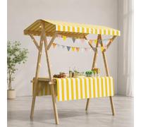Quiosco de Mercado Plegable Madera Ligero para Ferias, Mostrador De Madera para Mercados De Agricultores, Vendedores Ambulantes, Ferias De Artesanías Y Tiendas Temporales(Yellow,L 150cm/59.1in)