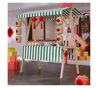 Quiosco móvil, cabina de venta plegable con toldo y mantel, carrito de alimentos portátil con ruedas para helados, postres, dulces y frutas