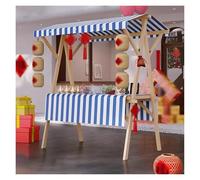 Quiosco móvil, cabina de venta plegable con toldo y mantel, carrito de alimentos portátil con ruedas para helados, postres, dulces y frutas