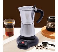 QUIOTUIR 480 W Cafetera Italiana 6 Tazas Cafetera Para Induccion Cafetera Con Base Pequeña Cafeteras Expreso Ofertas Aplicar Casa, Conferencia, Cafetería, Diy Varios Tipos Café Exquisito (Plata)