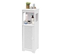 QUIOTUIR - Armario de baño de 4 niveles con puerta de armario, mueble de almacenamiento independiente para inodoros, dormitorio, oficina, dormitorio de bebé, para guardar champú, cosméticos, jabón