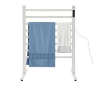 QUIOTUIR Calentador de Toallas Eléctrico con Pantalla LED Inteligente Temperatura Constante y Temporización Ajustable Toallero y Secador de Baño 1.5m Cable para Baños, Domésticos, 60x35.5x83cm