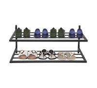 QUIOTUIR - Estantería para zapatos de 2 niveles de pared, soporte de zapatos de metal, para guardar zapatos, capacidad de 13,6 kg, mueble de almacenamiento para chimenea, salón, entrada, pasillo