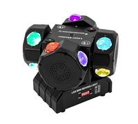 QUIOTUIR LERA LED 100W 4 Cabezales Móviles RGBW DMX512 Juego de Luz Rojo Verde 360° Iluminación Escenario Pantalla LCD Luces de Fiesta Multiefectos Luz Disco para Halloween, Fiesta, DJ, Noche Club