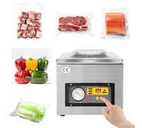 QUIOTUIR Sellador al Vacío de Cámara 3 en 1 Digital Máquina Envasado al Vacío Velocidad Entrada 2 CFM Embasadoras Vacio Alimentos Habitación 28×33×5.5cm para Sellar Alimentos, Frutas y Carnes