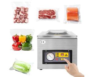 QUIOTUIR Sellador al Vacío de Cámara 3 en 1 Digital Máquina Envasado al Vacío Velocidad Entrada 2 CFM Embasadoras Vacio Alimentos Habitación 28×33×5.5cm para Sellar Alimentos, Frutas y Carnes