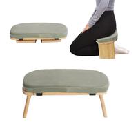 QUIOTUIR Taburete de Meditación Puta Baja Banco de Meditación Plegable con Terciopelo Cojín de Meditación Hecho de Bambú Sólido Asiento de Piso para como Taburete de Yoga, Banco de Oració