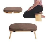 QUIOTUIR Taburete de Meditación Puta Baja Banco de Meditación Plegable con Terciopelo Cojín de Meditación Hecho de Bambú Sólido Asiento de Piso para como Taburete de Yoga, Banco de Oració