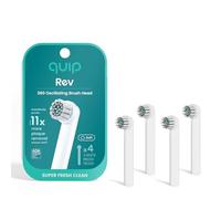 quip Cabezales de cepillo de dientes eléctricos oscilantes 360 - Paquete de 4 - Recambios verificados para cepillos de dientes oscilantes - Cerdas suaves, doble longitud, compactos - duran 3 meses