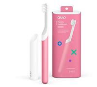 Quip Cepillo de dientes sónico para niños, cepillo de dientes eléctrico temporizado con cabezal de cepillo pequeño reemplazable, cerdas suaves, mango de goma, batería de 3 meses de duración, cepillo