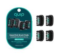 quip Ultra Brush Pod - Cabezales de recambio para cepillos de dientes eléctricos sónicos, paquete de 4 unidades, cerdas suaves, compactas, duran 3 meses cada uno, color negro