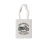 Quipo Two Wheels Move The Soul MotoBearZ - Bolsa de mano, 100% algodón, asas de 11 pulgadas, cosida a mano, impresión duradera en una cara