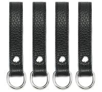 quipuda 4 paquetes de trabillas para cinturón de piel auténtica con anillo D, trabilla para cinturón de herramientas, llavero de piel, suave (7,6 cm de ancho)