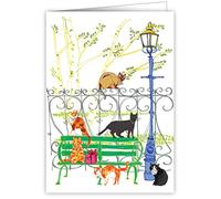 Quire Lemon Lou Card Cats On Bench